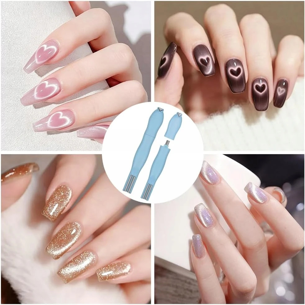 Bez Marki NAGŲ MAGNETAS CAT EYE 3IN1 NAIL DECORATION GEL HEART