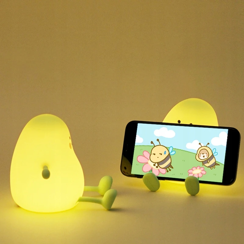 NAKTINĖ LEMPA VAIKAMS MANGO MINKŠTAS SPALVOTAS 3000K LED USB SILIKONAS