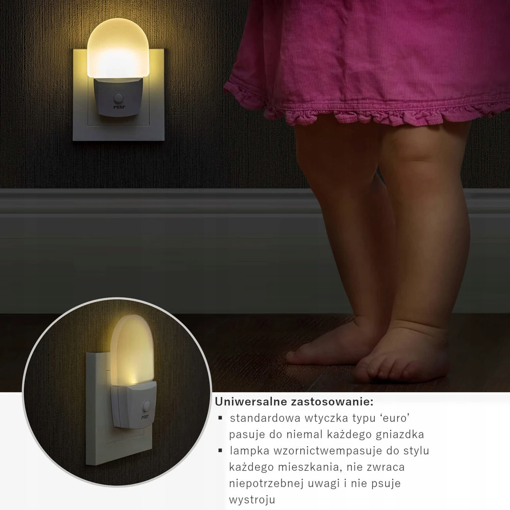 Naktinė šviesa - REER - 52390 - 0.5 W - Šilta balta - Integruota LED