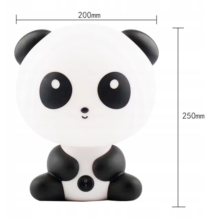 NAKTINIS LEMPAS VAIKAMS BERNIUKAI MERGAITĖS PANDA ANT STALO DOVANA 3D meškiukas