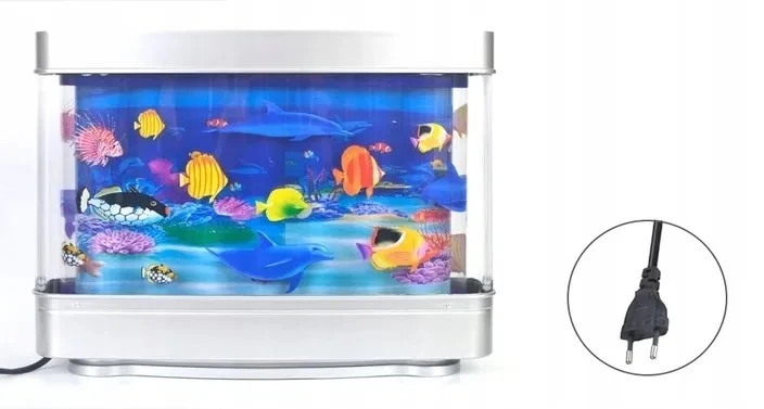NAKTINIS LEMPAS VAIKAMS DIRBTINIS AKVARIUMAS SU SPALVINGU LED FONINIU APŠVIETIMA