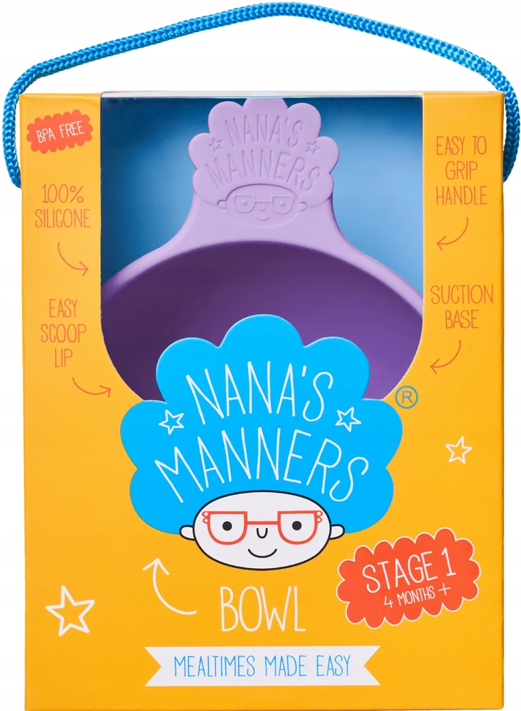 Nana's Manners PURPLE Silikoninis dubuo su siurbtuku