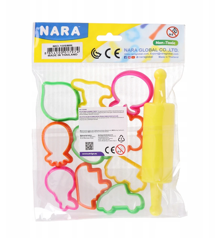Nara Formelių rinkinys pjaustymui iš plastilino "Vaisiai" 10 vnt. + volelis
