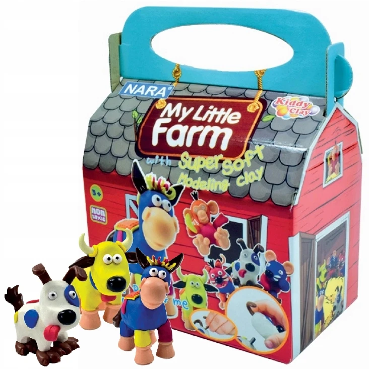 Nara Kūrybinis rinkinys vaikams: plastilinas, formelės, ferma, kilimėlis
