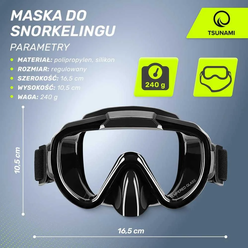 Nardymo ir snorkelingo kaukė nuo cunamio