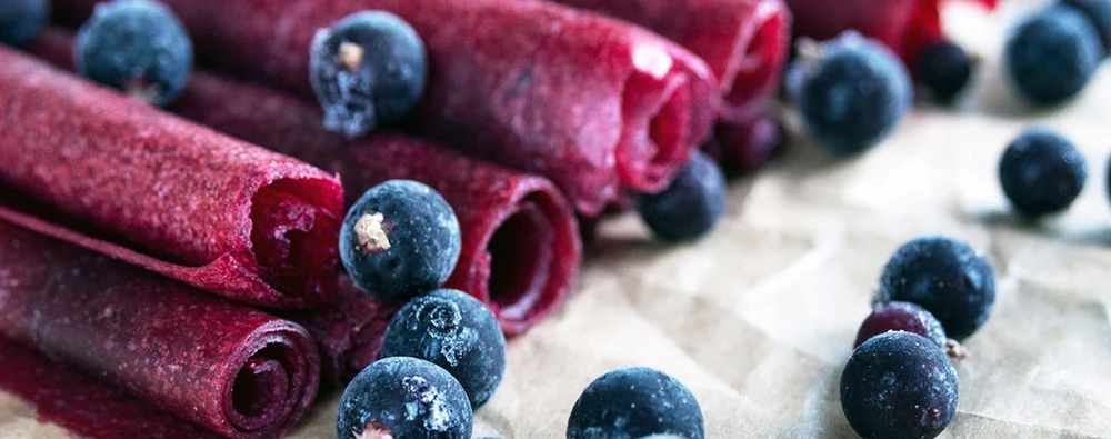 Natūralūs mėlynių vaisių suktinukai, sveikas užkandis vaikams, 50g