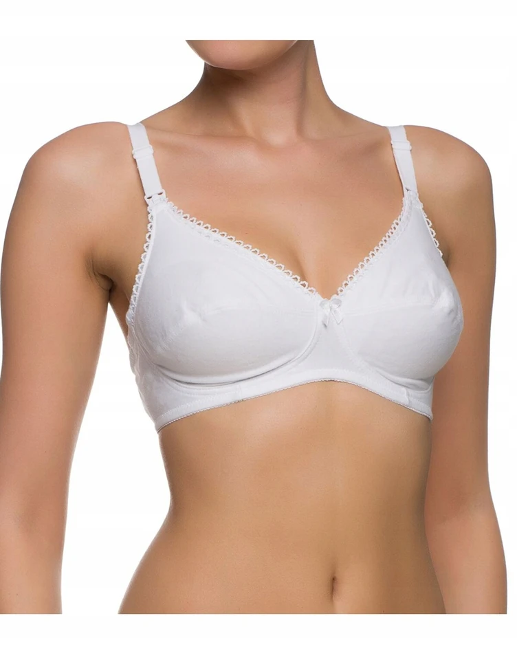 NATURANA 5089 BRA be virvelių, medvilnė maitinimui, balta 100B