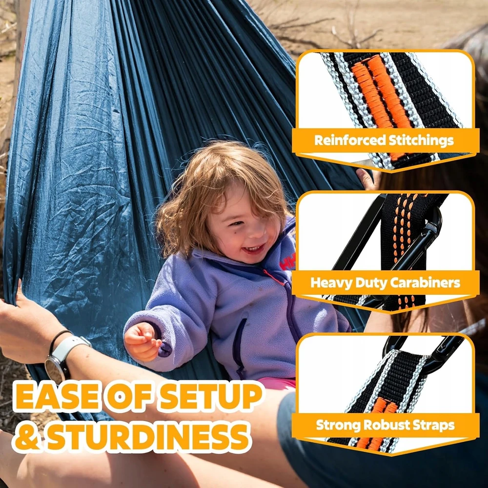 Naturefun ultralengvas kelioninis hamakas 275x140 cm, 300 kg
