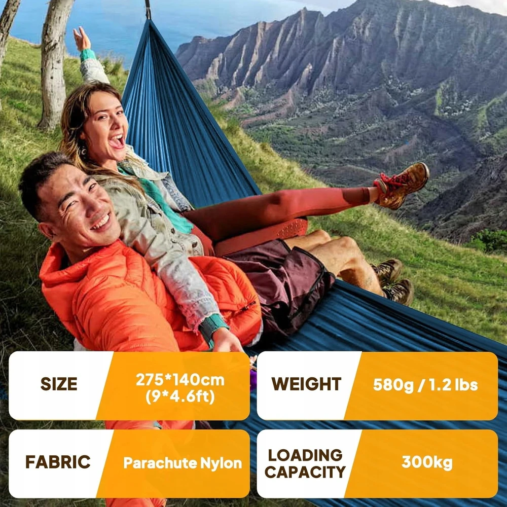 Naturefun ultralengvas kelioninis hamakas 275x140 cm, 300 kg