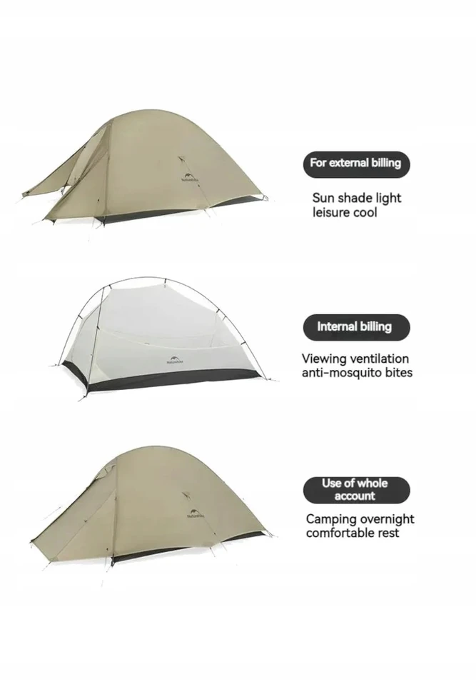 Naturehike palapinė Cloud up 2 pro, miško žalia spalva