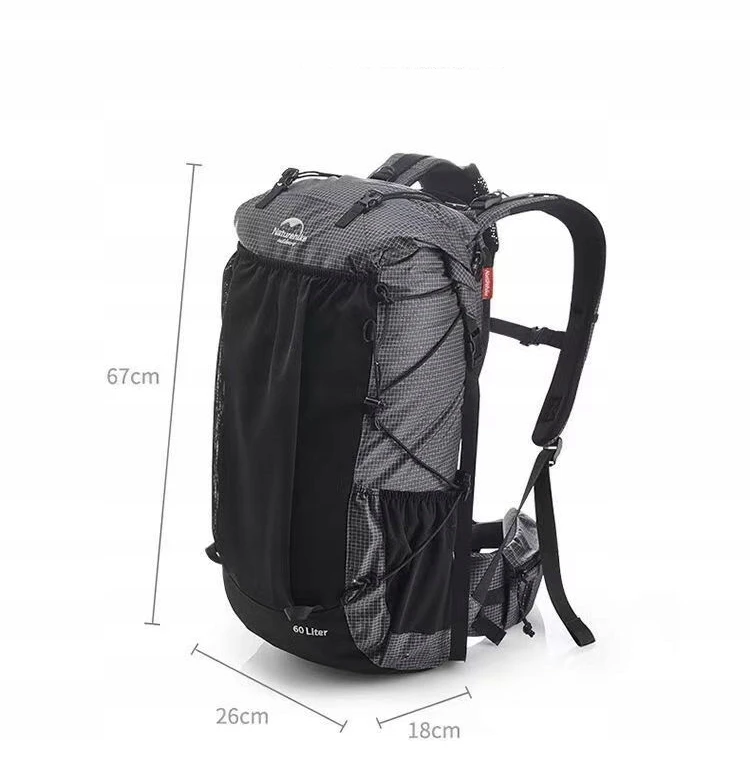 NATUREHIKE NH19BP095 žygio kuprinė 60L+5L juoda