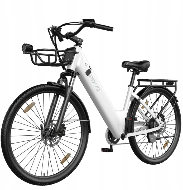 NAUJAS 2026 m. Pixar C1Pro elektrinis miesto dviratis 250W 36V 18Ah 25KM/H + krepšelis