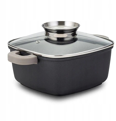 Nava Puodas granitas su stikliniu dangteliu FUNTZIO 28 cm, 7,4 l
