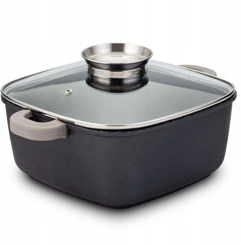 Nava Puodas granitas su stikliniu dangteliu FUNTZIO 24 cm, 5,4 l