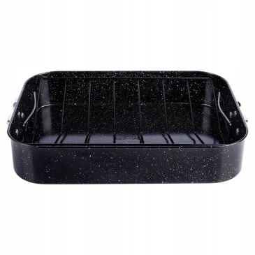 NAVA NATURE granitinė kepimo skarda 38 x 27,5 x 7 cm 8L su kepimo grotelėmis