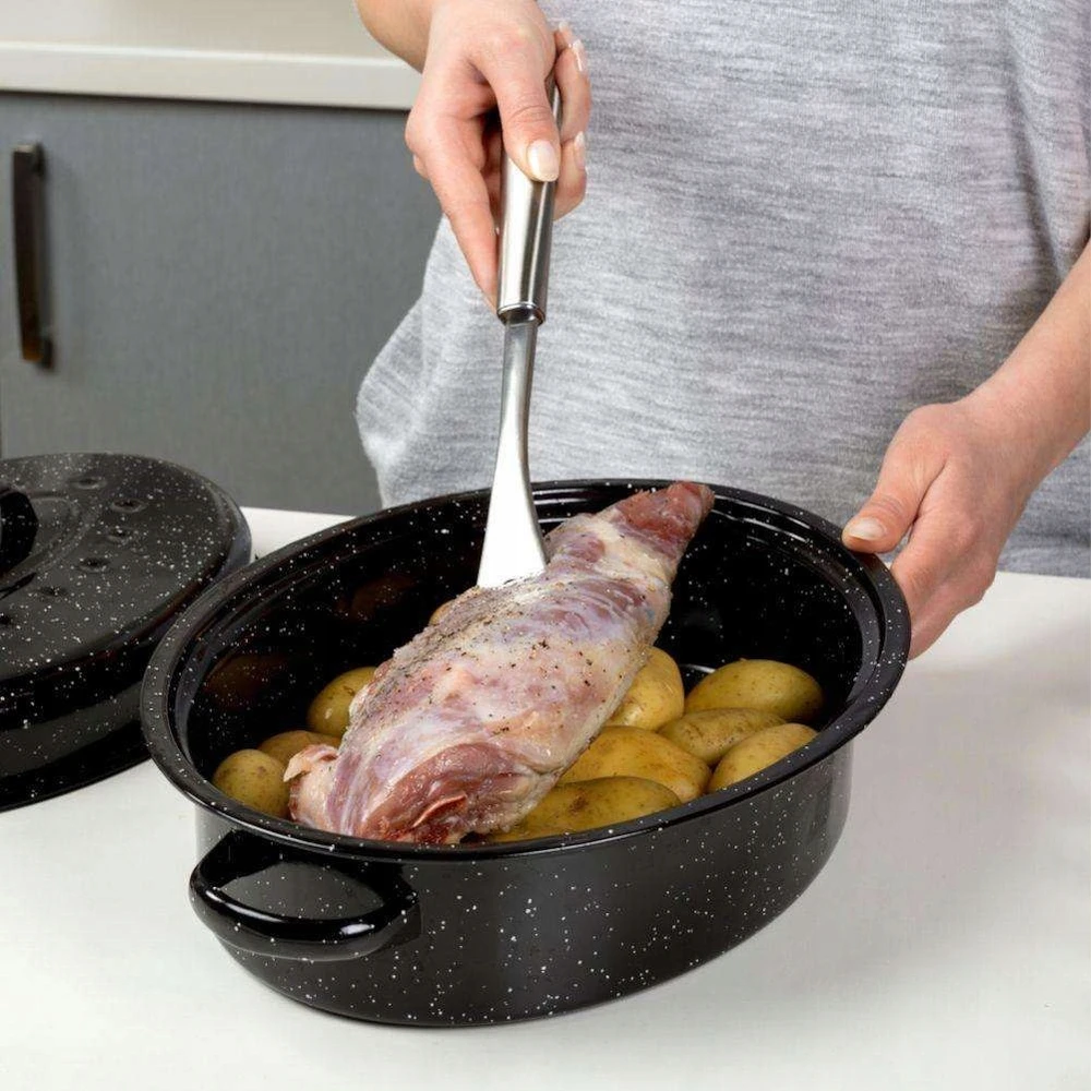 Nava Kepimo indas emaliuota su dangčiu ovali 5 l, 40x27,5x14 cm