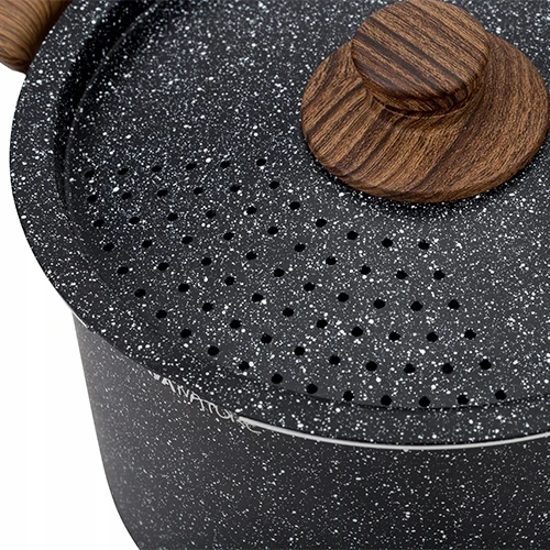 NAVA tradicinis granitinis puodas su NATURE košimo dangteliu 22 cm 4,5l