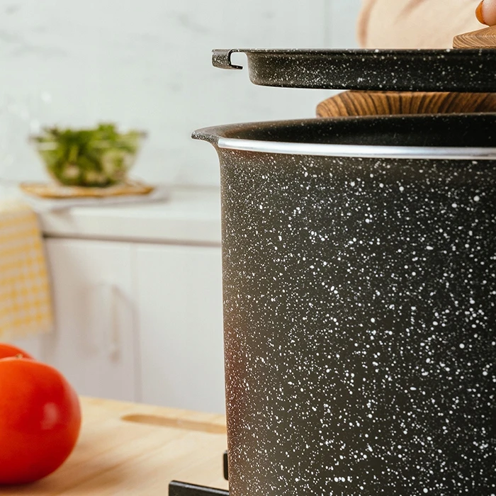 NAVA tradicinis granitinis puodas su NATURE košimo dangteliu 22 cm 4,5l