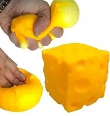 Nawitoys Gniotek Antistresinis sūris 7x7 cm XXL Squishy Geltona Cheese sensorinis žaislas