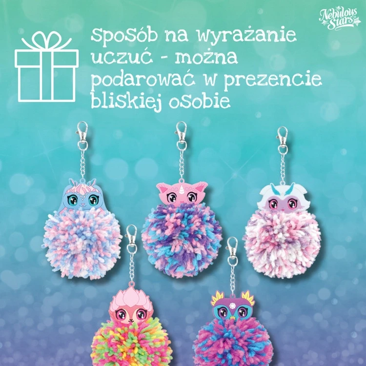 NEBULOUS STARS „pasidaryk pats“ rinkinys raktų pakabukų su pomponais gamybai