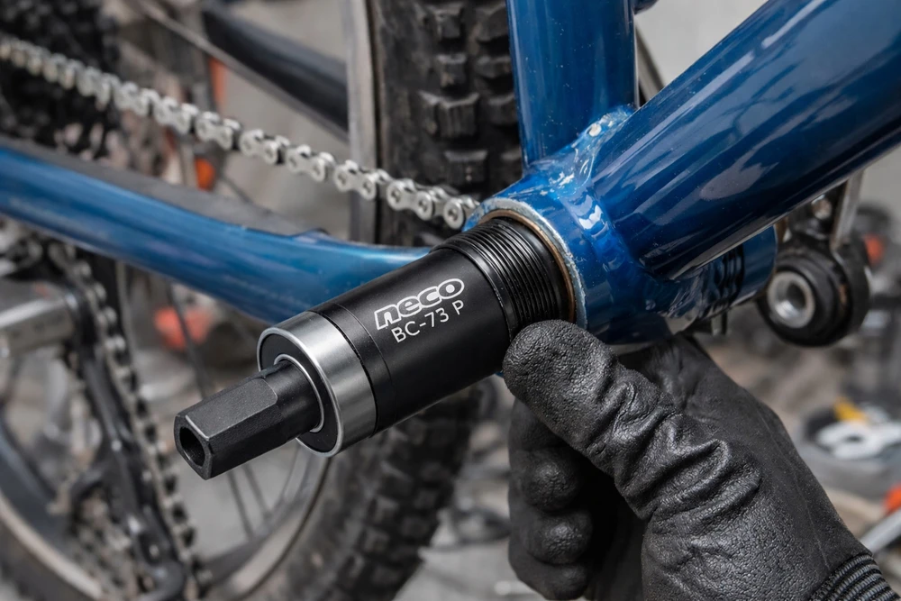 NECO MACHINE DUGNIO BUTELIO Įdėklas BSA 73MM AXLE 122,5 PLIENINIŲ DUBELIŲ SRAIGTAI