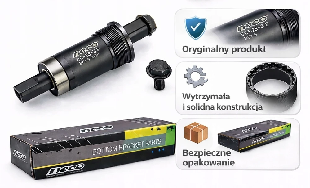 NECO MACHINE DUGNIO BUTELIO Įdėklas BSA 73MM AXLE 122,5 PLIENINIŲ DUBELIŲ SRAIGTAI