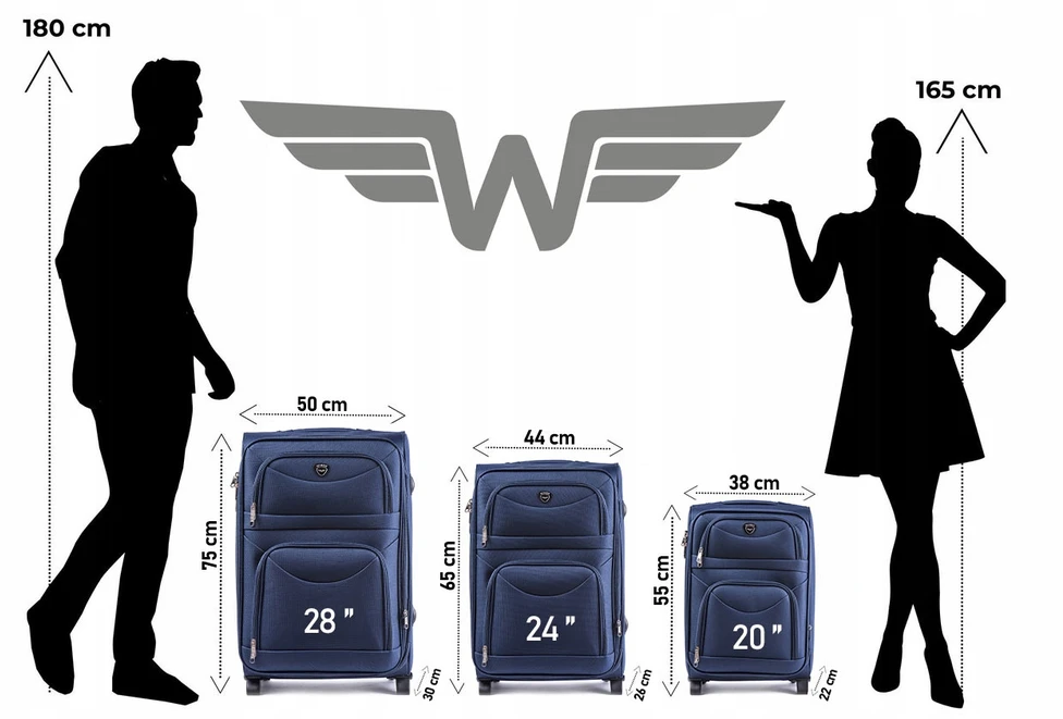 Nedidelis lagaminas Wings 6802, S, žalias