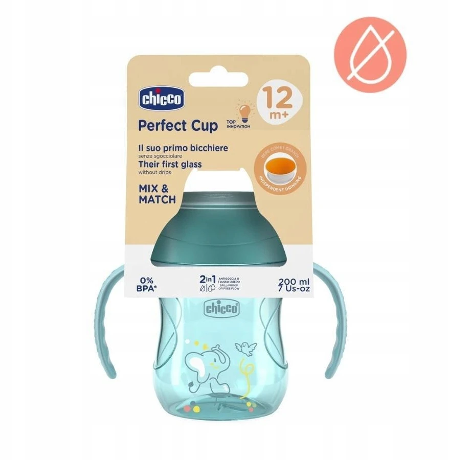 Chicco Puodelis 360` do nauki samodzieln picia 200ml turkus