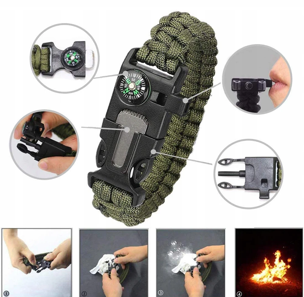 Nela-Styl MILITARY SURVIVAL MEGA SURVIVAL KIT 32in1 Kompaso kišeninio peilio gelbėjimo antklodė
