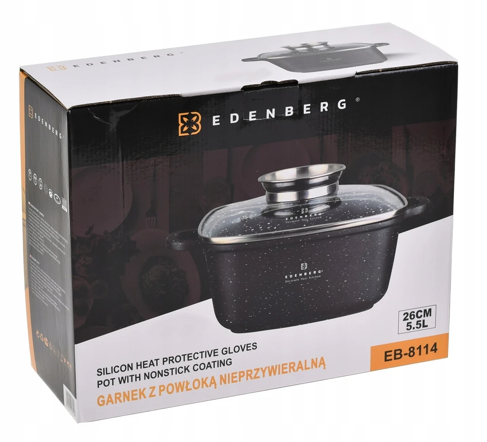 Nelipni kepimo skarda 26cm Edenberg SU MARMURO DANGA ŽŪSYS 5,5L