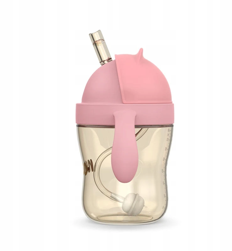 NENO BEBESITO ROŽAS VAIKŲ BUTELIUKAS SU ŠIAUDU IR SVORIS 240ml