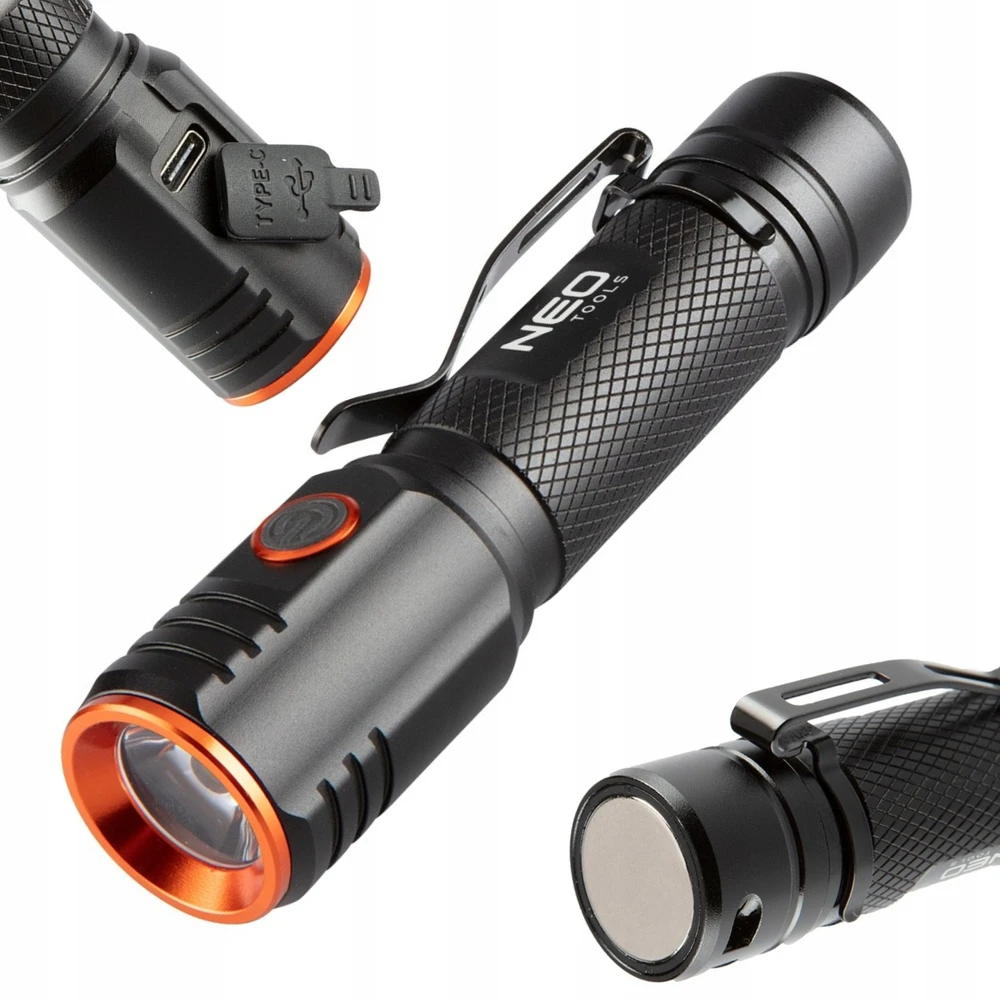 Neo Tools įkrovimo lempa, 1xxled, 1x2200 mah, juoda, 20w, 2000 liumenų, veikimo trukmė iki 4 val.