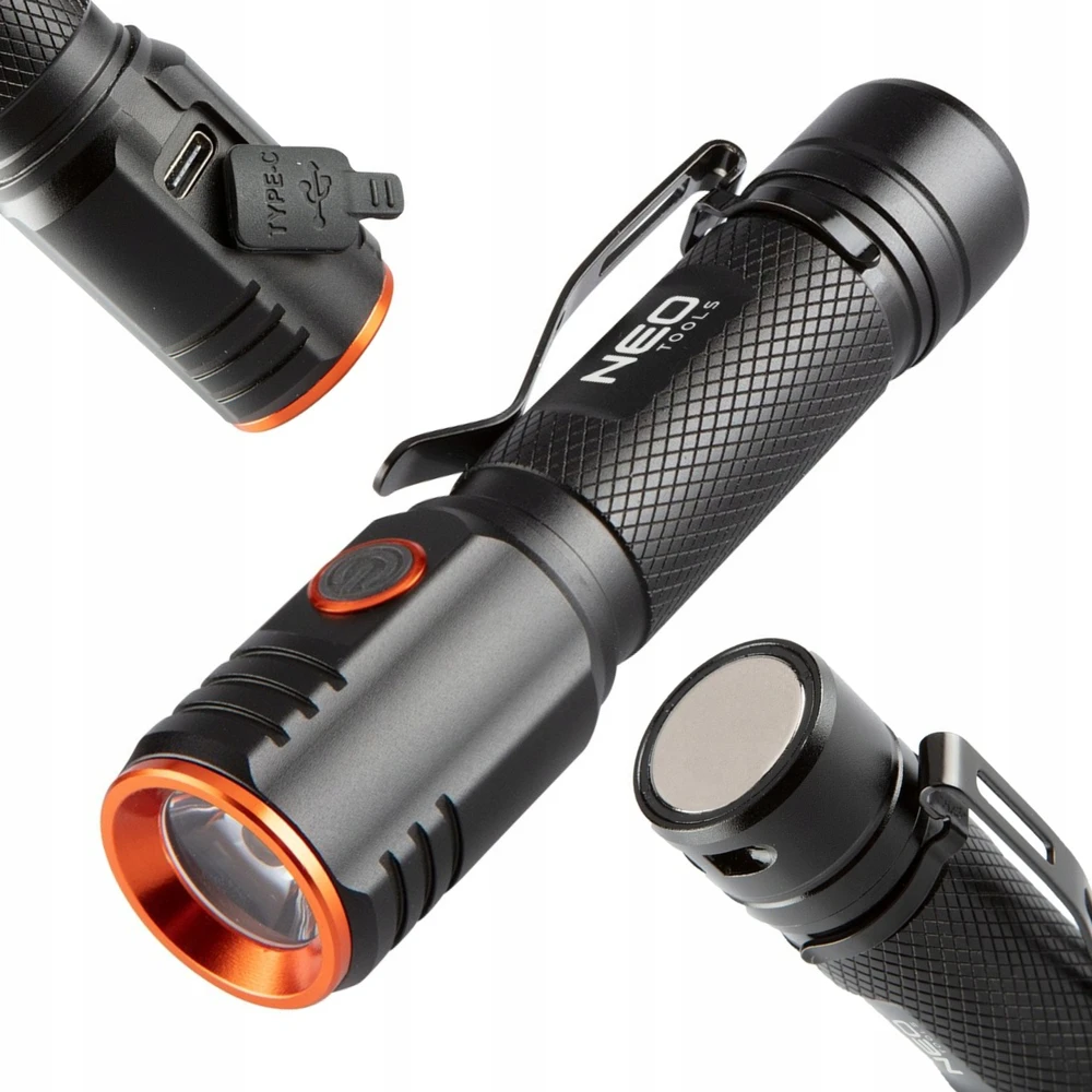 Neo Tools įkrovimo lempa, 1xxled, 1x2200 mah, juoda, 20w, 2000 liumenų, veikimo trukmė iki 4 val.