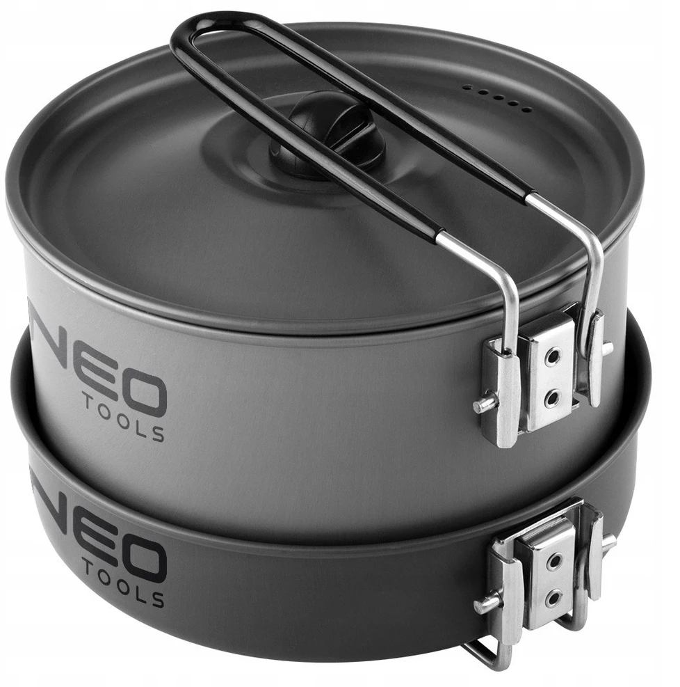NEO TOOLS TURISTINĖS INDIVIDUALIŲ RINKINYS KEMPINGAS PUODAS FRY POT VIRDULIS 3 viename