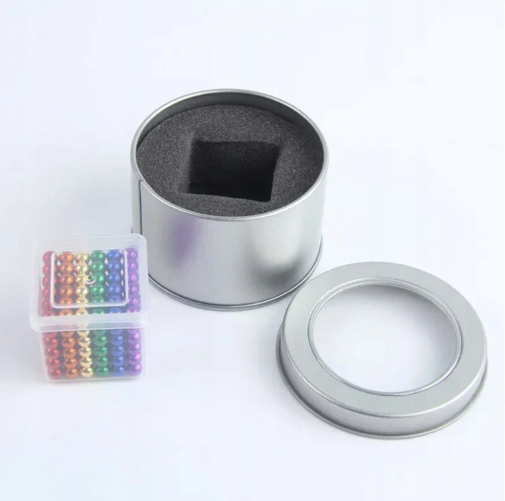 Neocube magnetiniai blokeliai 3D rutuliukai 5mm Vaivorykštė Spalvingas žaislas 216 vnt.
