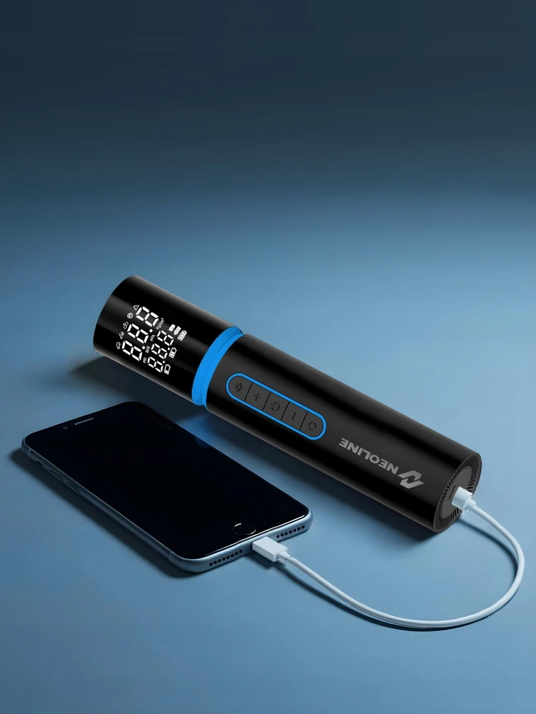 Neoline Elektrinis oro kompresorius DELA-B su išorinės baterijos "Power Bank" funkcija 6000mAh
