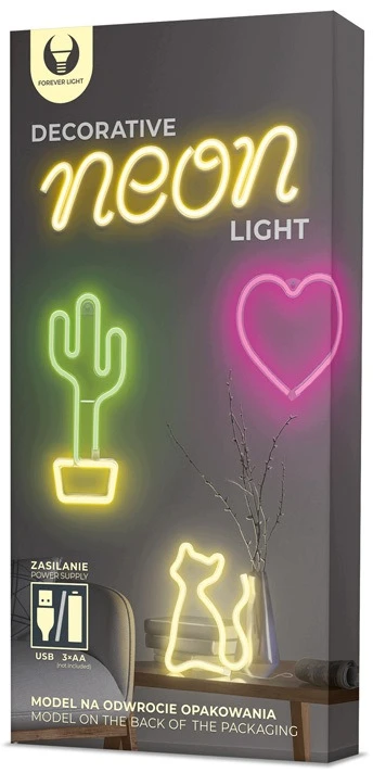 Neon LED WIELORYB ciepły balta Bat + USB FLNEO9 Forever Light outlet