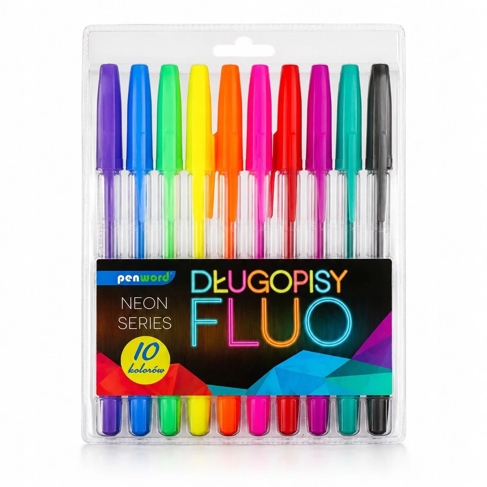 Neoninės spalvos rašikliai Penword, 10 vnt.