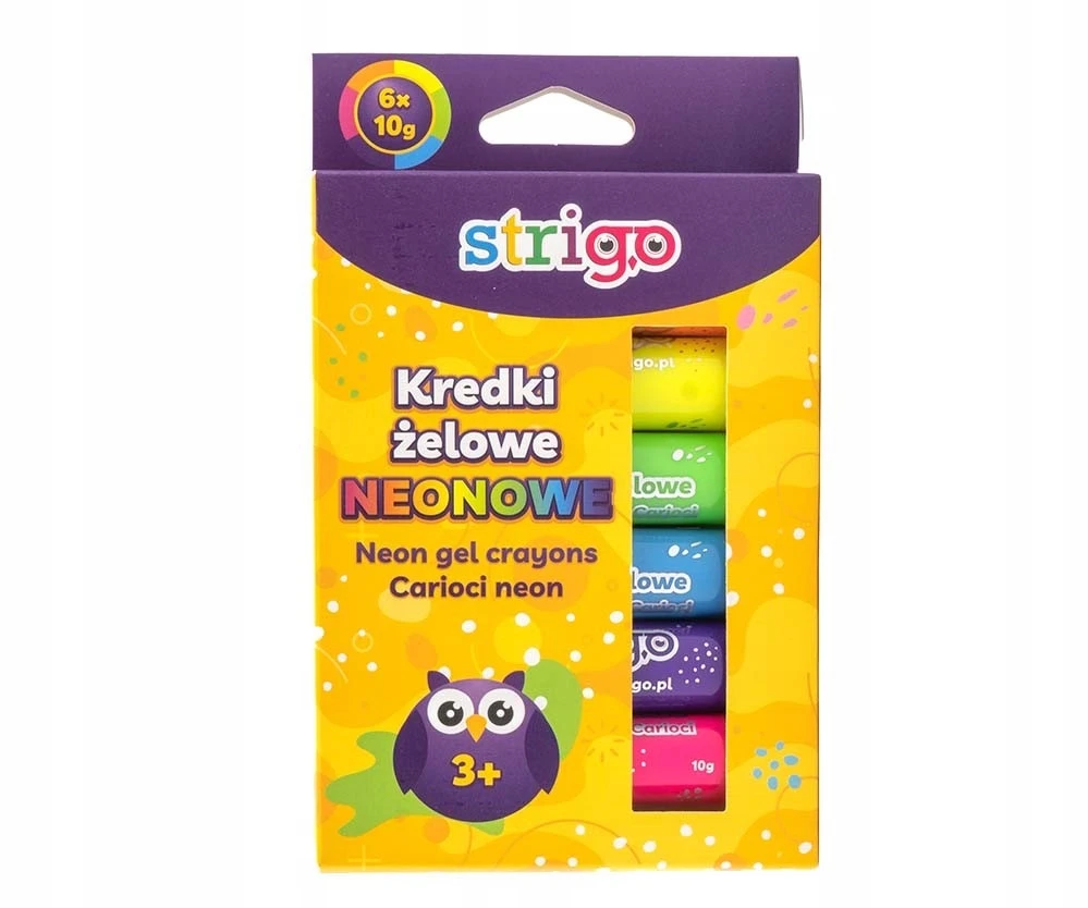 Neoniniai žvakių pieštukai 6 spalvos Strigo