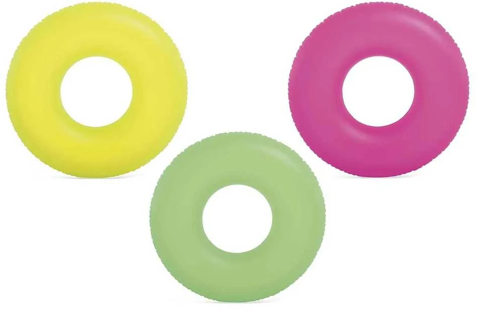 Neoninis plaukimo žiedas, 91 cm skersmens - 3 spalvos INTEX 59262