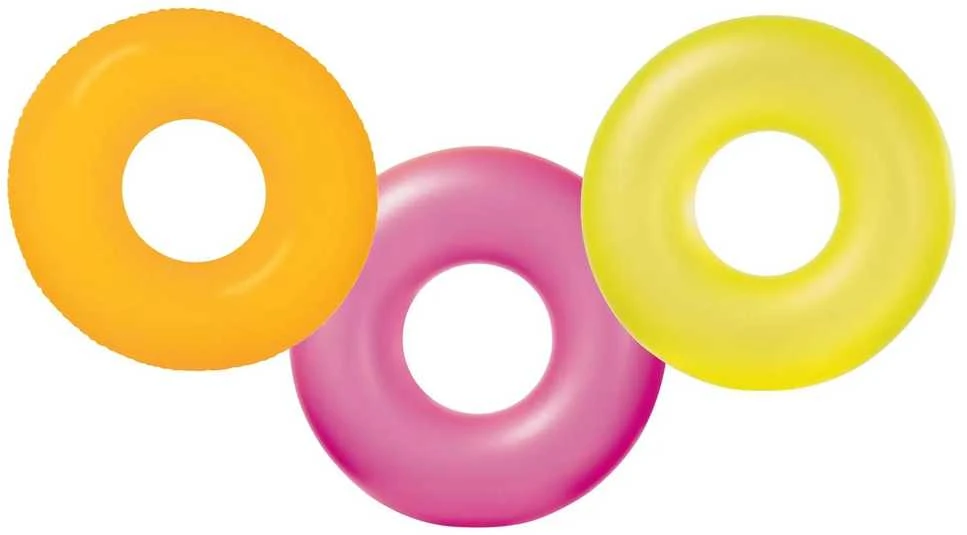 Neoninis plaukimo žiedas, 91 cm skersmens - 3 spalvos INTEX 59262