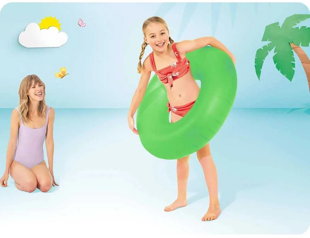 Neoninis plaukimo žiedas, 91 cm skersmens - 3 spalvos INTEX 59262