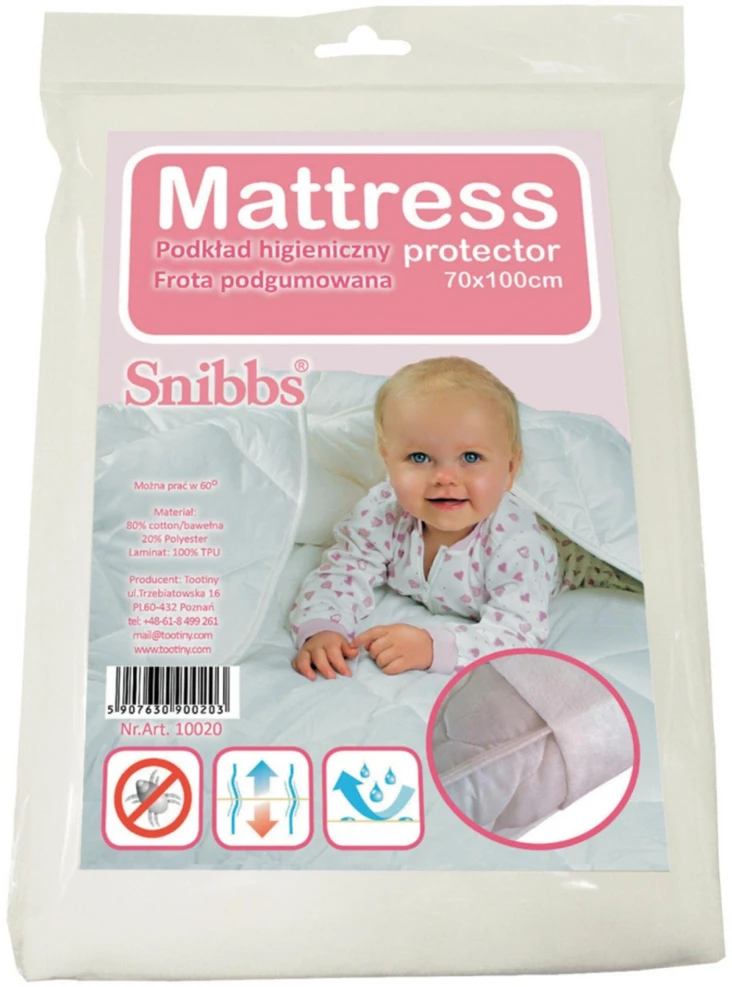 Neperšlampama čiužinio apsauga, Snibbs čiužinio padas 70x100