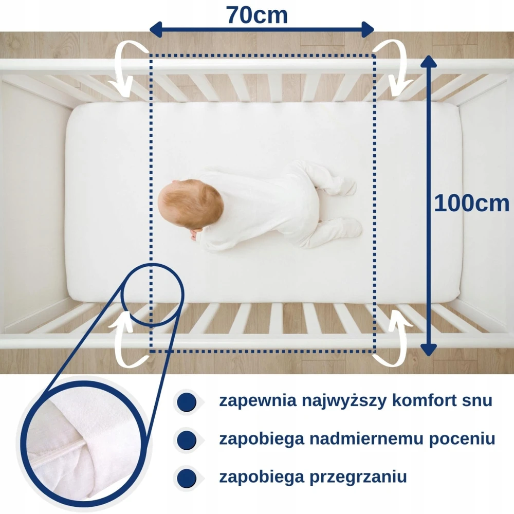 Neperšlampama čiužinio apsauga, Snibbs čiužinio padas 70x100