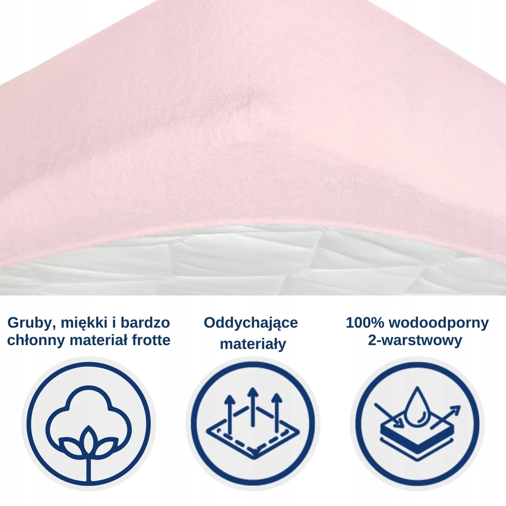 Neperšlampama paklodė, Snibbs čiužinio apsauga 60x120 rožinė