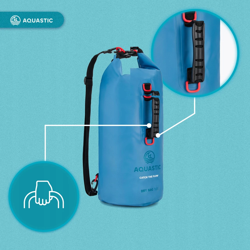 Neperšlampamas AQUASTIC Dry Bag 20 l, mėlynas