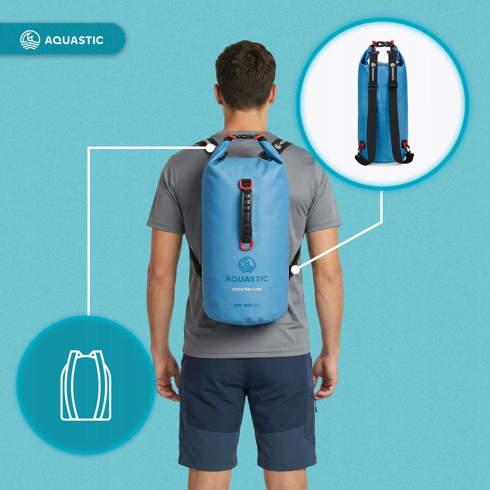 Neperšlampamas AQUASTIC Dry Bag 20 l, mėlynas