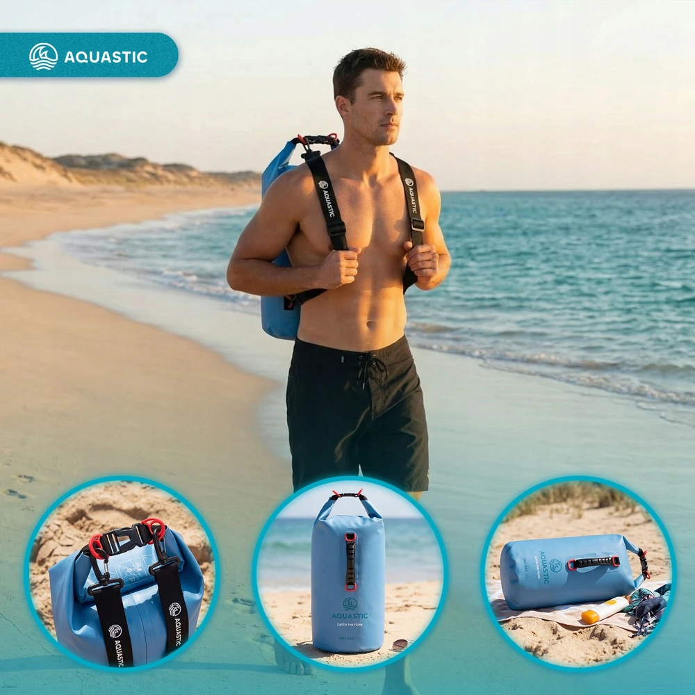 Neperšlampamas AQUASTIC Dry Bag 20 l, mėlynas