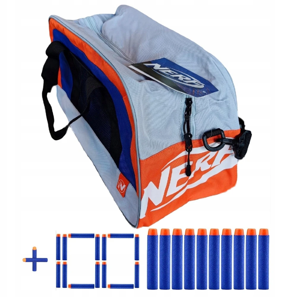 NERF KREPŠYS NA RAMIĘ SPORTOWA PODRÓŻNA TRENINGOWA + Rinkinys 100 STRZAŁEK