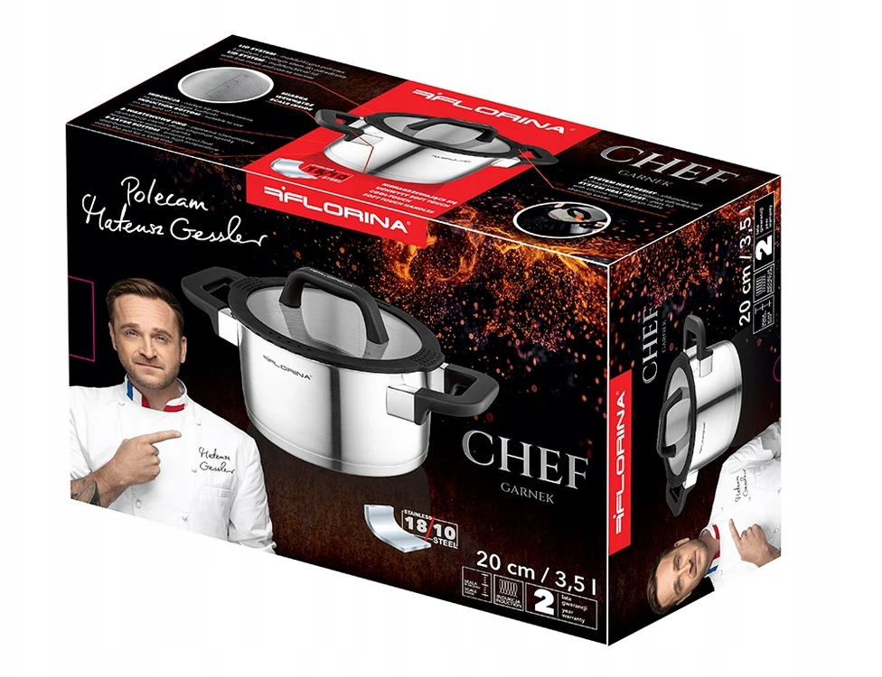 NERŪDIJANČIAS PUODAS CHEF FLORINA 20 CM 3,5 L